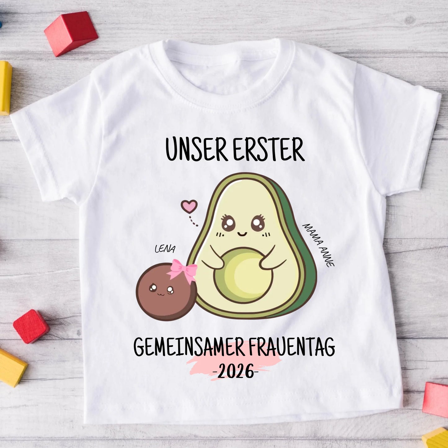 Personalisiertes T-Shirt für Mama und Tochter mit Avocado-Motiv - Geschenk zum Frauentag #2481