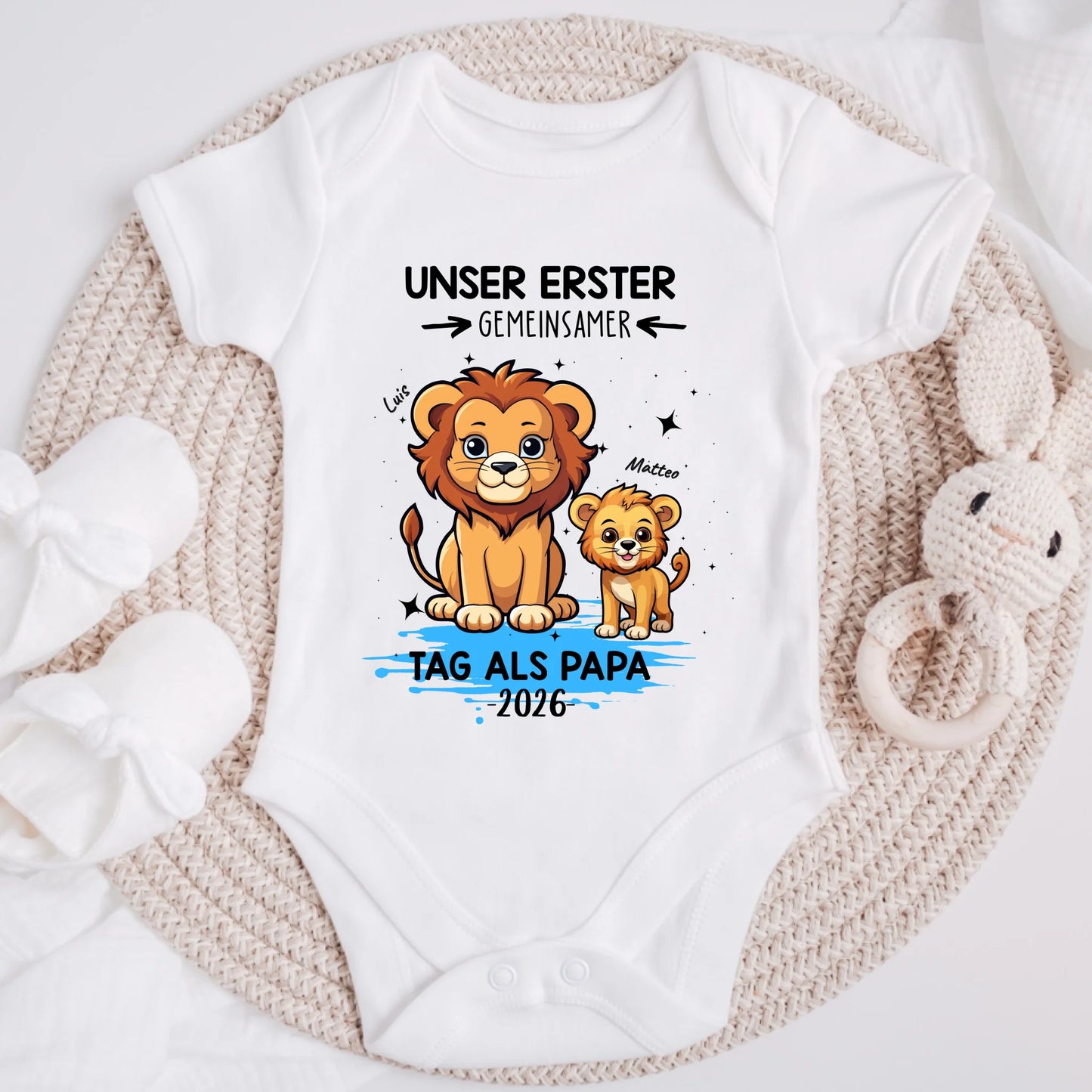 Personalisiertes T-Shirt für Papa und Kind – Unser erster gemeinsamer - Geschenk zum Vatertag #211