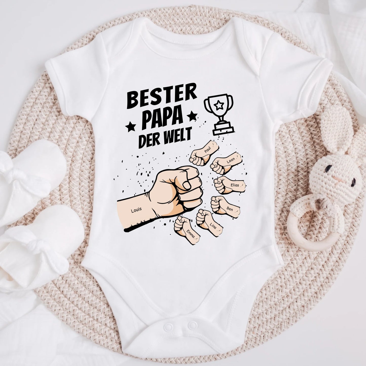 Personalisiertes T-Shirt für Papa und Kinder – Bester Papa der Welt – Vatertagsgeschenk #677