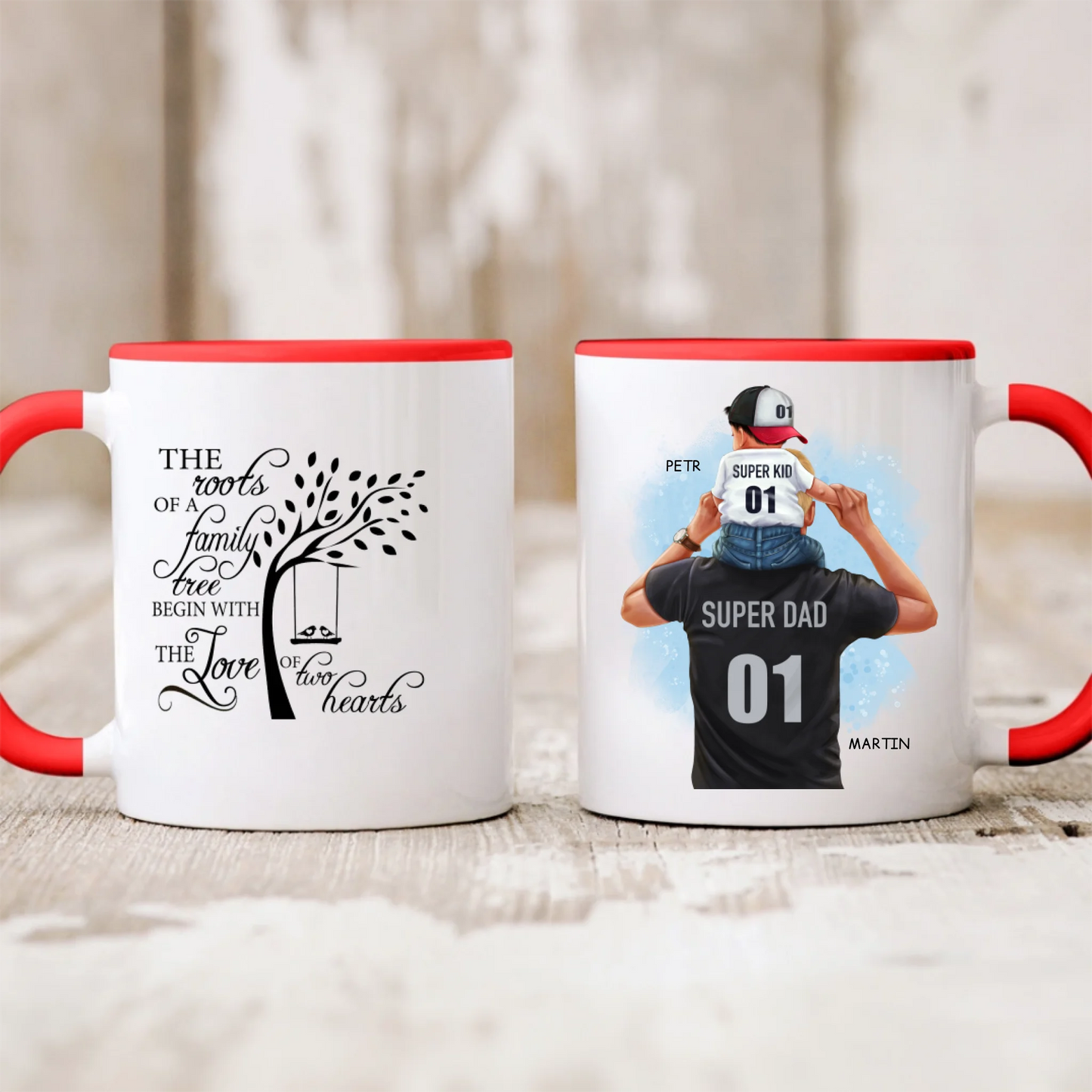 Personalisierte Tasse für Papa und Sohn/Tochter – Geschenk zum Vatertag #825