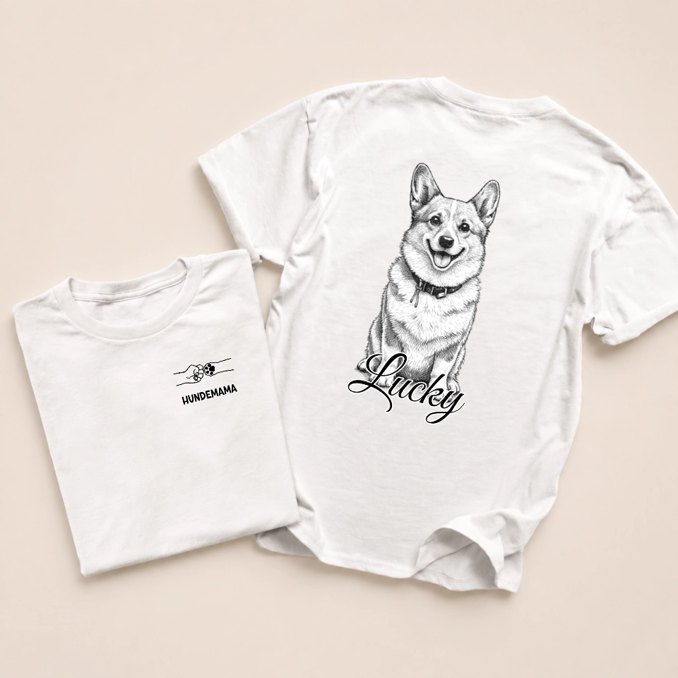 T-Shirt mit Hund - Hundemama/Hundepapa - Personalisiert #812 — mockup cmuelm1mc000ds7b0ka19lz6h