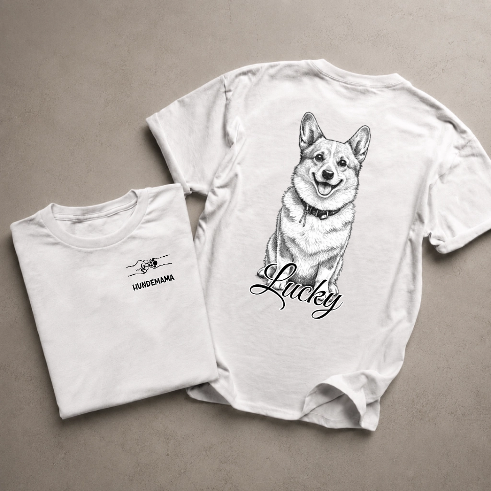 T-Shirt mit Hund - Hundemama/Hundepapa - Personalisiert #812 — mockup cmuemeyaa009xs7zwgadkpfy3