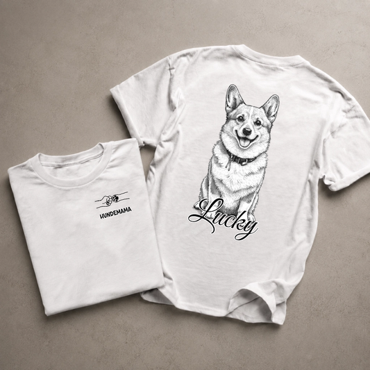 T-Shirt mit Hund - Hundemama/Hundepapa - Personalisiert #812 — mockup cmuemeyaa009xs7zwgadkpfy3