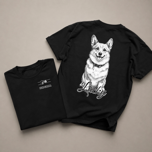 T-Shirt mit Hund - Hundemama/Hundepapa - Personalisiert #812 — mockup cmuemeyat00ajs7zwf5eju1dk