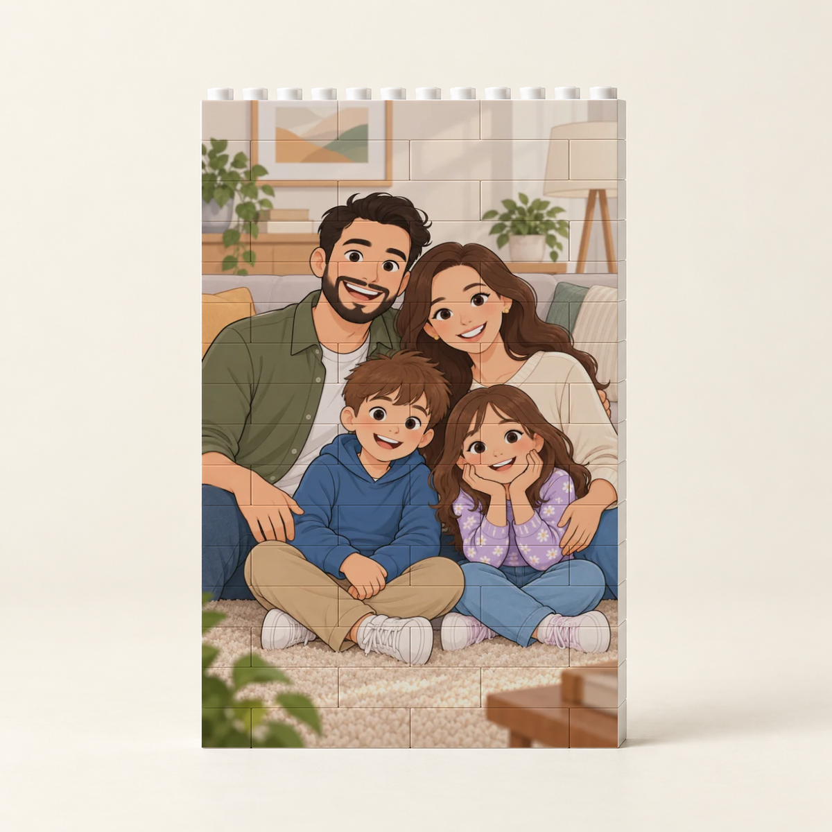 Personalisierte Bausteine mit Familienfoto #90072 – Hochformat