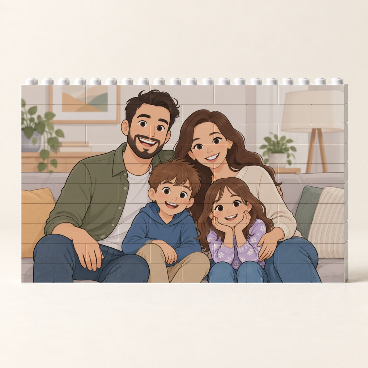 Personalisierte Bausteine mit Familienfoto #90072 – Querformat