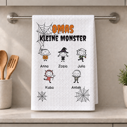 Küchentuch (Geschirrtuch) – Mamas/Omas Monster – Personalisiertes Halloween-Geschenk #163622