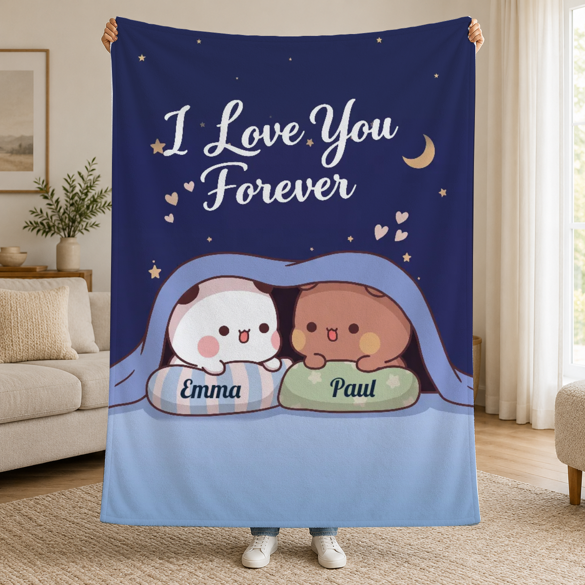 Personalisierte Decke für Paare mit zwei Namen #90018426 [PC-MOCKUP:cmvl32ny8001dqblrt42ca7fl:6edc6c8967ba36df45d3a89e:6edc6c8967ba36df45d3a89ec989e751905531898d8eb210ddbeb56842963ec2]
